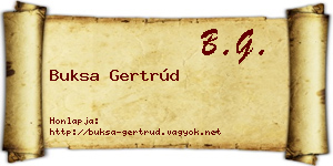 Buksa Gertrúd névjegykártya